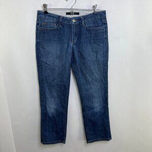 Joes Jeans The Honey 27 x 24 Cropped Capris Blue Medium Wash Denim Zip Pockets U